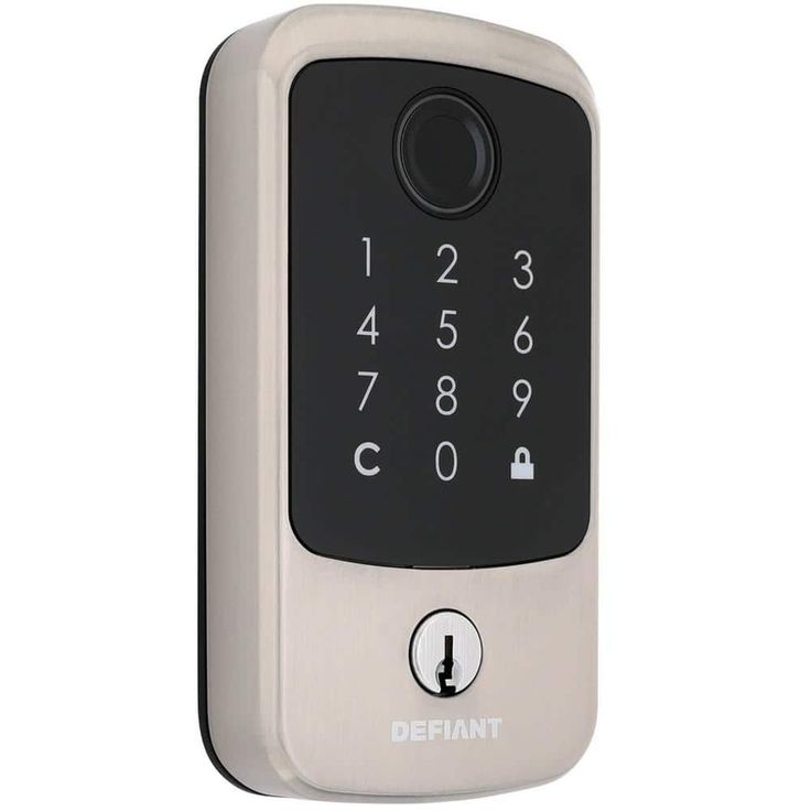Defiant Hubspace Satin Nickel Square Biometric Fingerprint Electronic Touchpad Deadbolt