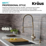 Britt Single-Handle Pull Down Sprayer Kitchen Faucet in Brushed Gold - Super Arbor