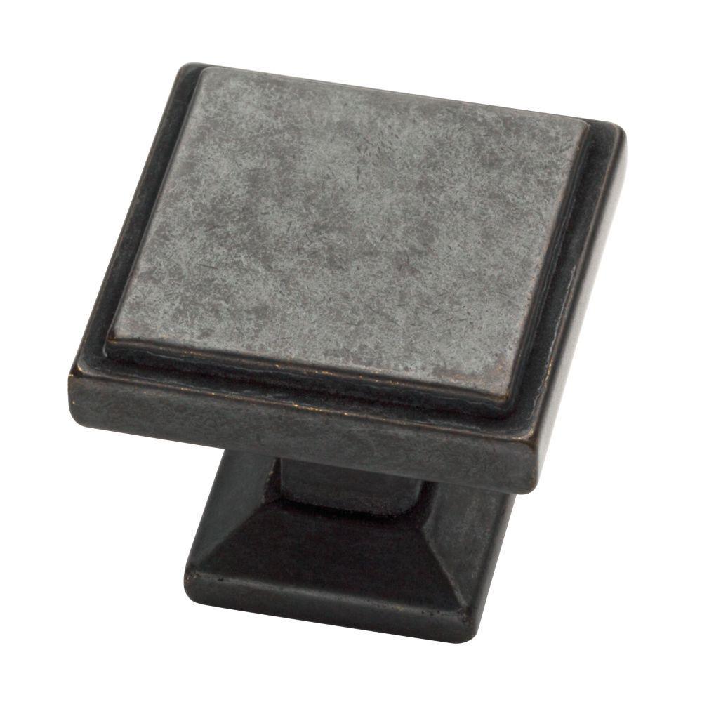 Classic Square 1-1/9 in. (28 mm) Champagne Bronze Cabinet Knob - Super Arbor