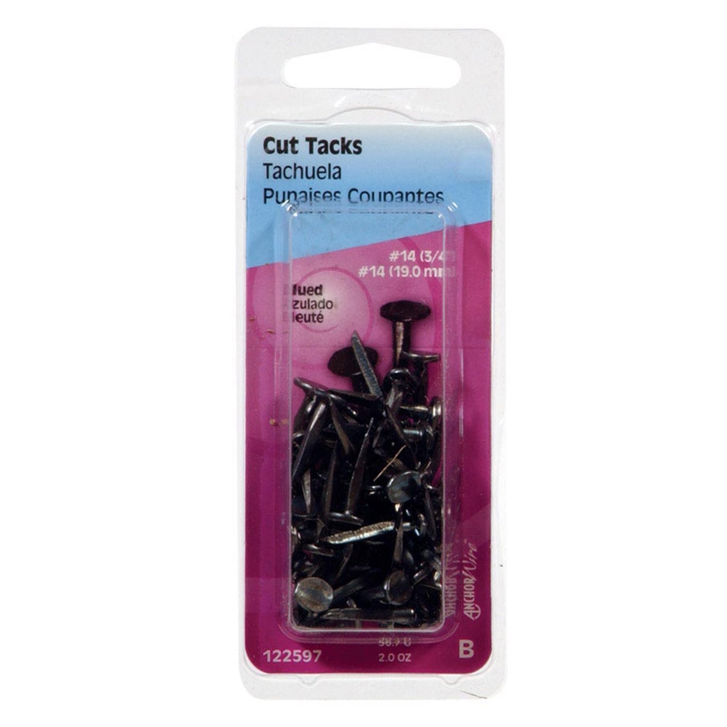 Hillman No. 14 x 3/4 in. Blue Steel Cut Tacks, 2-Pack