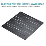 Shower System Wall Mounted with 10 in. Square Rainfall Shower head and Handheld Shower Head Set, Matte Black - Super Arbor
