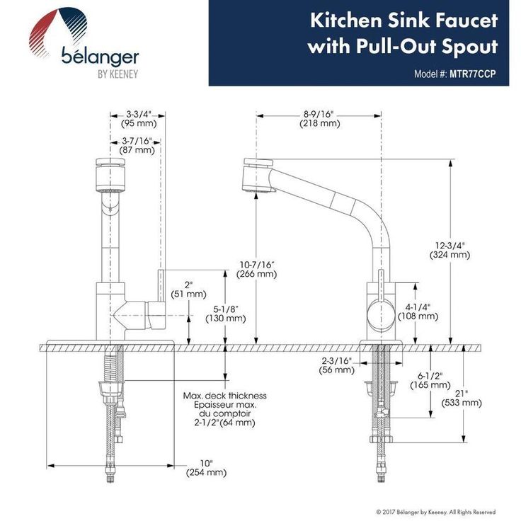 Keeney Metro Polished Chrome 1-Handle Deck-Mount Pull-Out Handle Kitchen Faucet (Deck Plate Included)