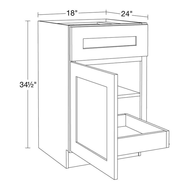Home Decorators Collection Newport 18 in. W x 24 in. D x 34.5 in. H Assembled Plywood Base Kitchen Cabinet in Pacific White with 1ROT Soft Close LH