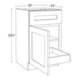Home Decorators Collection Newport 18 in. W x 24 in. D x 34.5 in. H Assembled Plywood Base Kitchen Cabinet in Pacific White with 1ROT Soft Close LH
