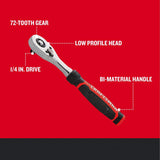 Craftsman Low Profile 1/4 in. Drive Ratchet with 72 Teeth