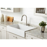 Josephine Quick-Fit Drop-in Farmhouse Fireclay 33.85 in. 3-Hole Single Bowl Kitchen Sink in Crisp White - Super Arbor