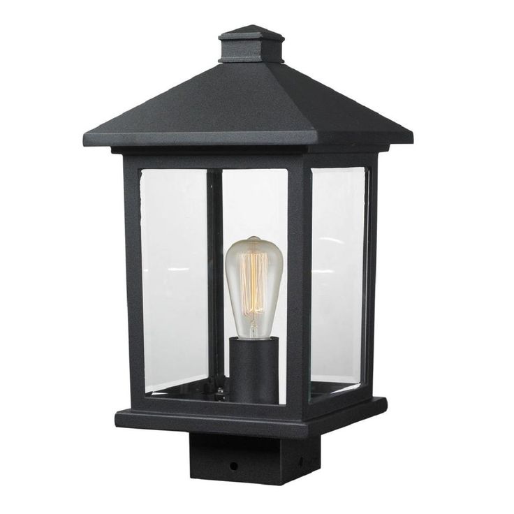 Malone 1-Light Outdoor Black Post Mount Light
