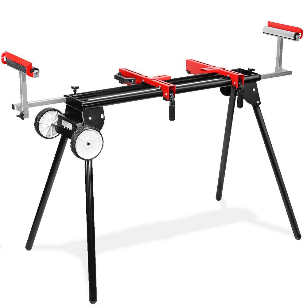 40-1/2 in. x 83 in. Universal Rolling Miter Saw Compound Roller Stand - Super Arbor
