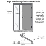 53 in. x 81.75 in. Davina Frosted Glass Right-Hand Inswing 5-Lite Modern Painted Steel Prehung Front Door with Sidelite - Super Arbor