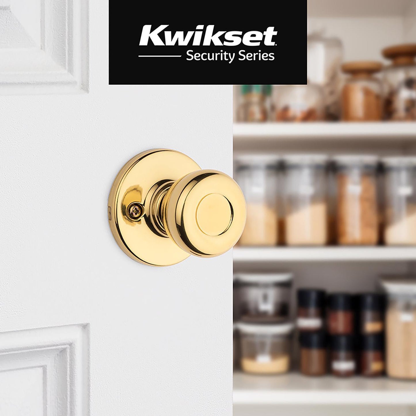 Kwikset Tylo Polished Brass Dummy Door Knob – Universal Handing (Non-Turning)