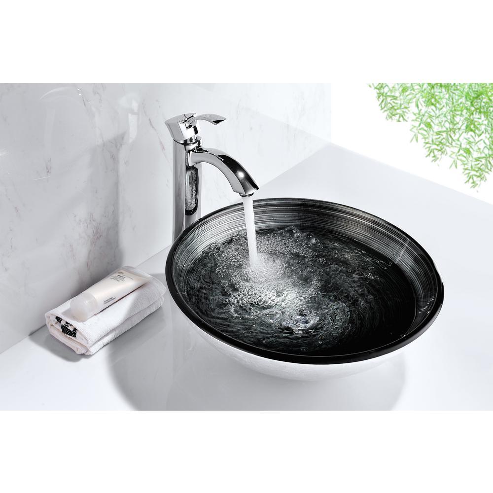 Tara Deco-Glass Vessel Sink in Precious Storm - Super Arbor