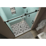 Coraline XL 68 - 72 in. x 80 in. Frameless Sliding Shower Door with StarCast Clear Glass in Matte Black Right Hand - Super Arbor