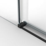 60 in. W x 59 in. H Sliding Frameless Bathtub Door in Matte Black with Clear Glass and Handle - Super Arbor