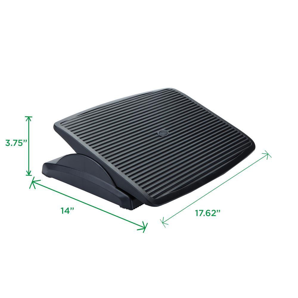 Black Adjustable Height Ergonomic Foot Rest - Super Arbor