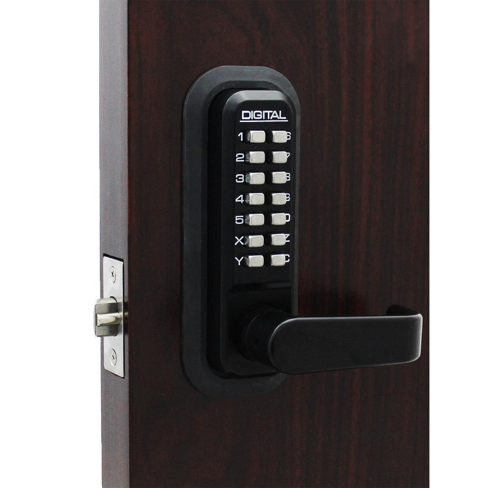 2835 Double Combination Jet Black Keyless Mechanical Passage Handleset Door Lever Lock - Super Arbor
