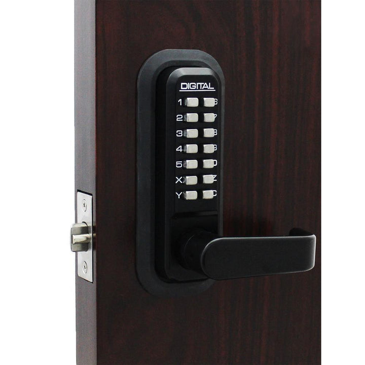 2835 Double Combination Jet Black Keyless Mechanical Passage Handleset Door Lever Lock - Super Arbor