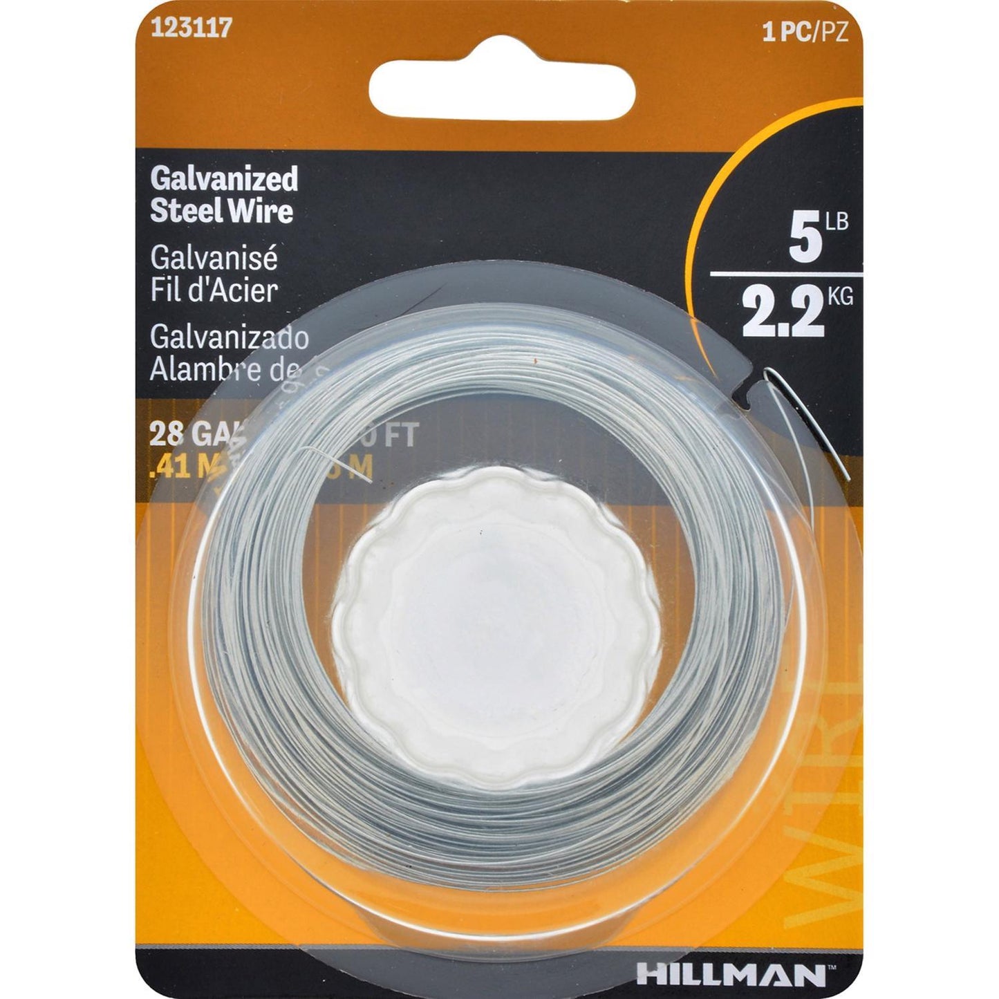 Hillman 100 ft Galvanized Steel Wire, 28-Gauge