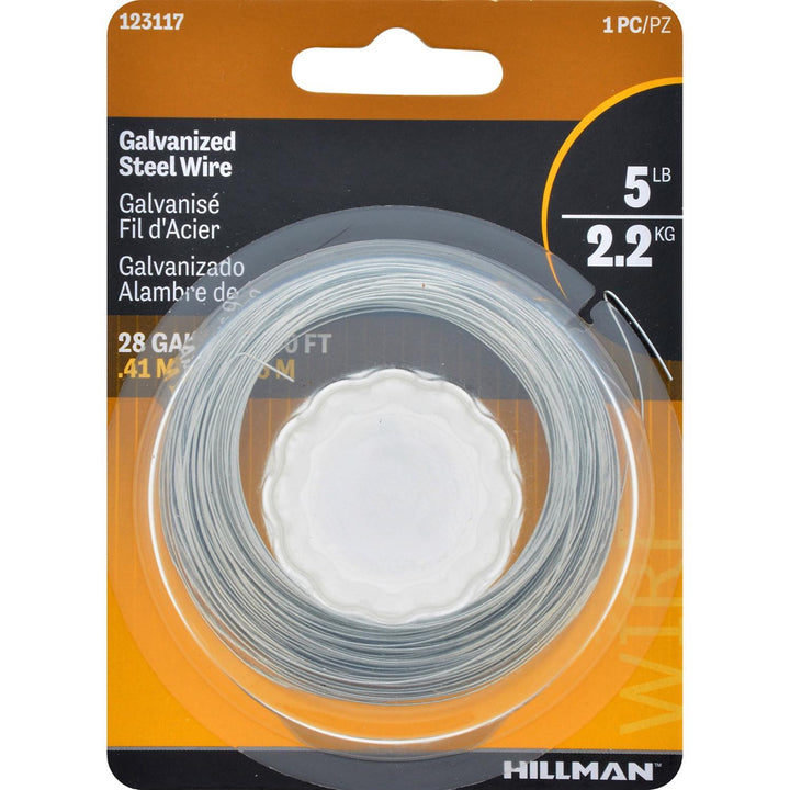 Hillman 100 ft Galvanized Steel Wire, 28-Gauge