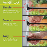 Patio Door Security Bar with Anti-Lift Lock (Black) - Super Arbor