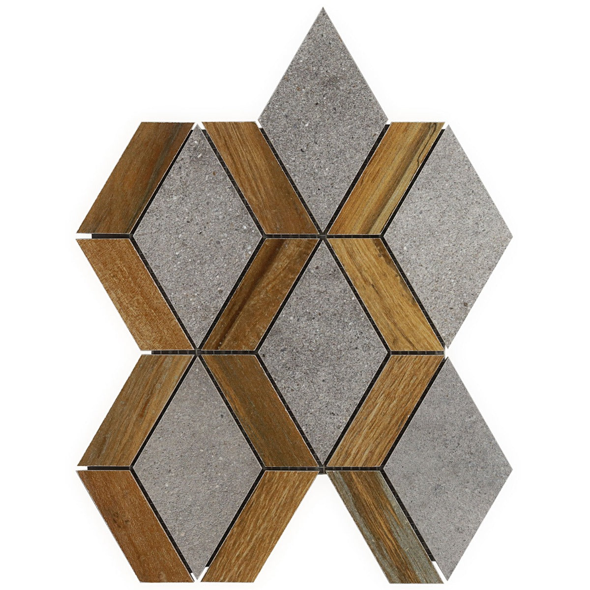 Eternal Oak Brown Diamond Matte Porcelain Mosaic Tile - Lux Tile