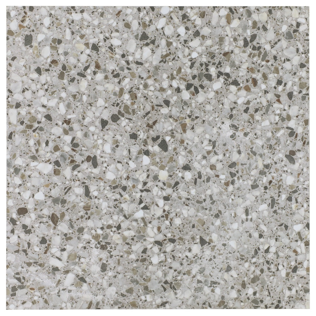 Kobe Flakes Smoke Gray 24x24 Terrazzo Look Matte Porcelain Tile - Lux Tile