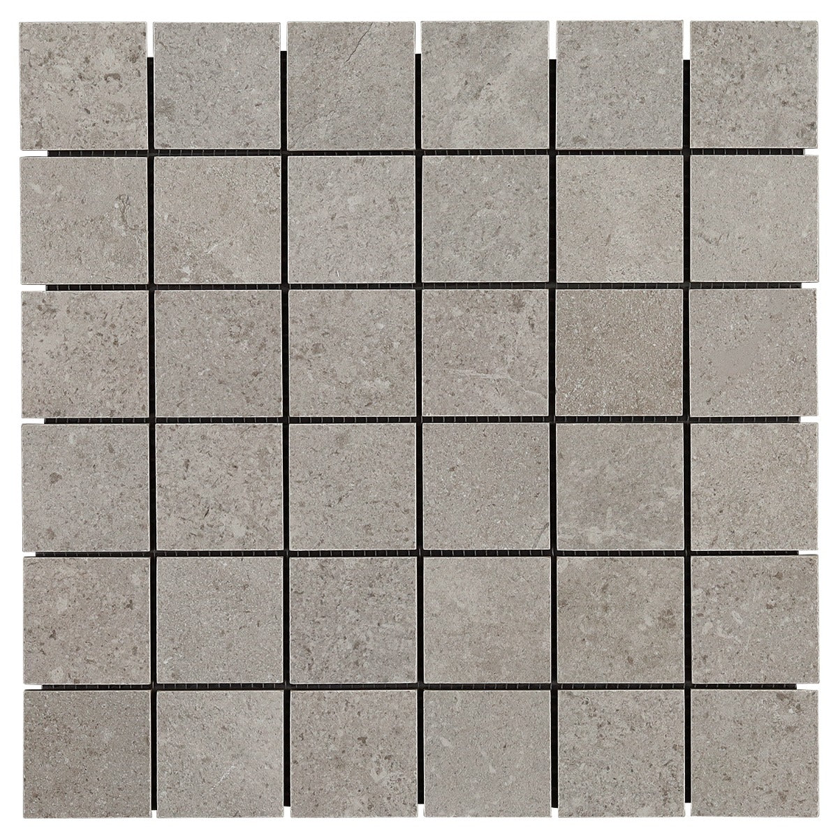 Lux Tile New Rock Fumo Light Gray 2x2 Matte Porcelain Mosaic Tile