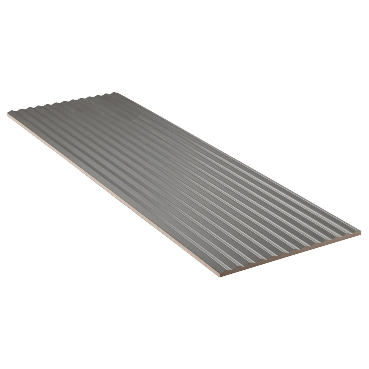 Mod Smoke Gray 12x36 3D Fluted Matte Ceramic Tile - Lux Tile