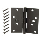 4 in. Satin Nickel Square Corner Security Door Hinges Value Pack (3-Pack) - Super Arbor