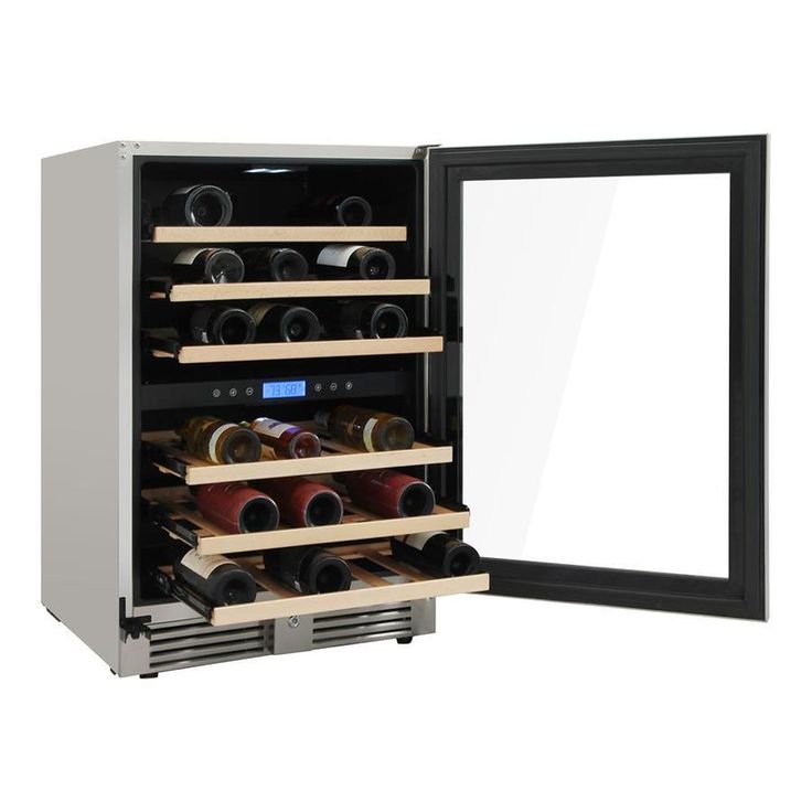 Thor Kitchen 46-Bottle Capacity Stainless Steel Dual Zone Cooling Built-In/Freestanding Wine Chiller