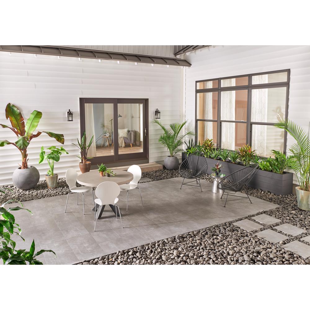 Porto Anthracite 16 in. x 16 in. x 0.79 in. Gray Porcelain Paver Tile (1.777 Sq. Ft.) - Super Arbor