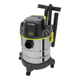 RYOBI ONE+ 18V Cordless 4.75 Gallon Wet/Dry Vacuum (Tool Only) with Hose, Crevice Tool, Floor Nozzle, and Extension Wands