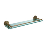 22 in. L  x 3 in. H  x 5 in. W Clear Glass Bathroom Shelf with Gallery Rail in Satin Nickel - Super Arbor