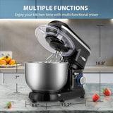 650-Watt 6 Qt. 6- Speed Black Tilt-Head Kitchen Stand Mixer with Beater, Dough Hook and Wire Whip