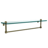 22 in. L  x 5 in. H  x 5 in. W Clear Glass Vanity Bathroom Shelf with Towel Bar in Antique Bronze - Super Arbor