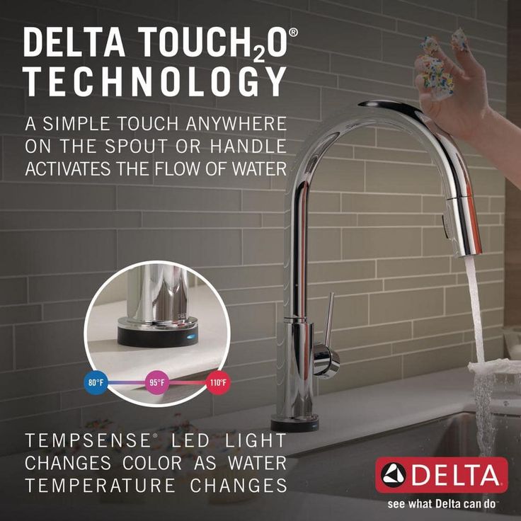 Delta Trinsic Touch 1-Handle Deck Mount Pull-Down Handle/Lever Residential Kitchen Faucet