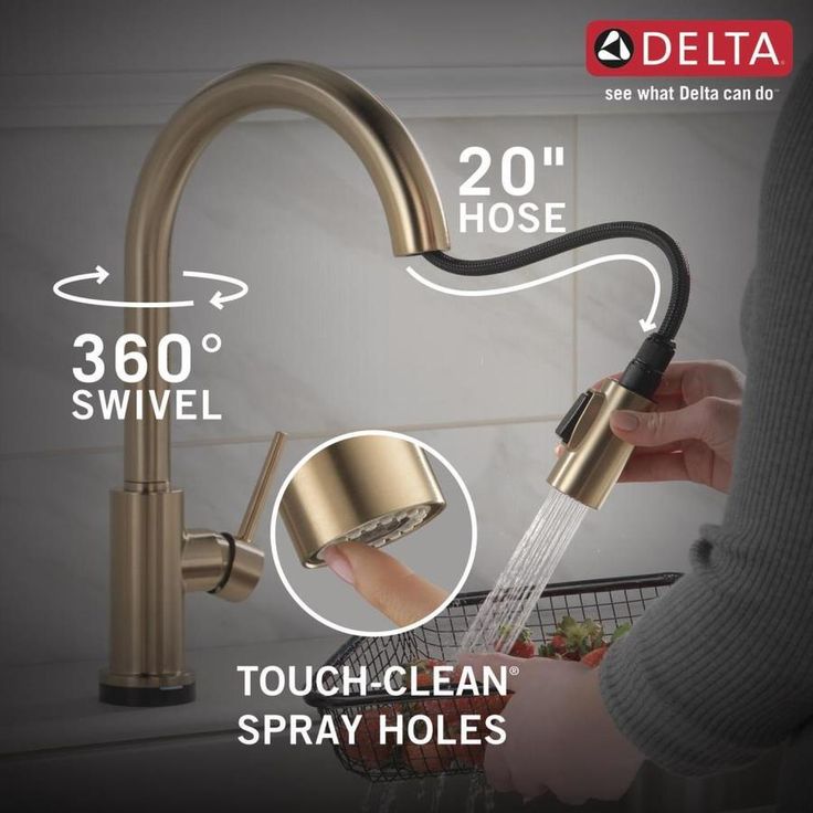 Delta Trinsic Touch2O Champagne Bronze 1-Handle Deck-Mount Pull-Down Touch Kitchen Faucet