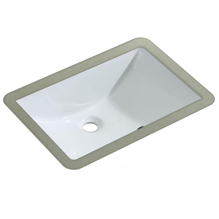 LUXIER 21 in. x 14-3/4 in. Rectangular Ceramic Undermount Bathroom Sink in White with Overflow