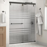Lyndall 60 in. x 71-1/2 in. Frameless Mod Soft-Close Sliding Shower Door in Matte Black with 1/4 in. (6 mm) Clear Glass - Super Arbor