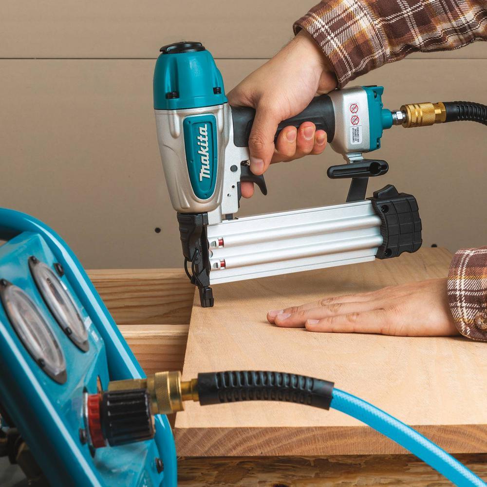 15 Amp 10 in. Dual Bevel Sliding Compound Miter Saw with Laser with Bonus Pneumatic 2 in. 18-Gauge Brad Nailer - Super Arbor