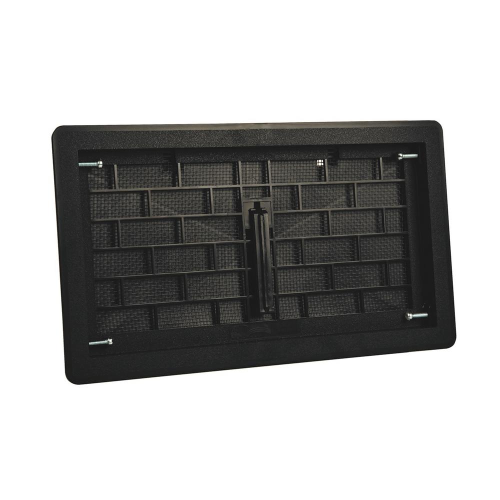 16 in. x 8 in. ABS Plastic Replacement Manual Foundation Vent in Black - Super Arbor
