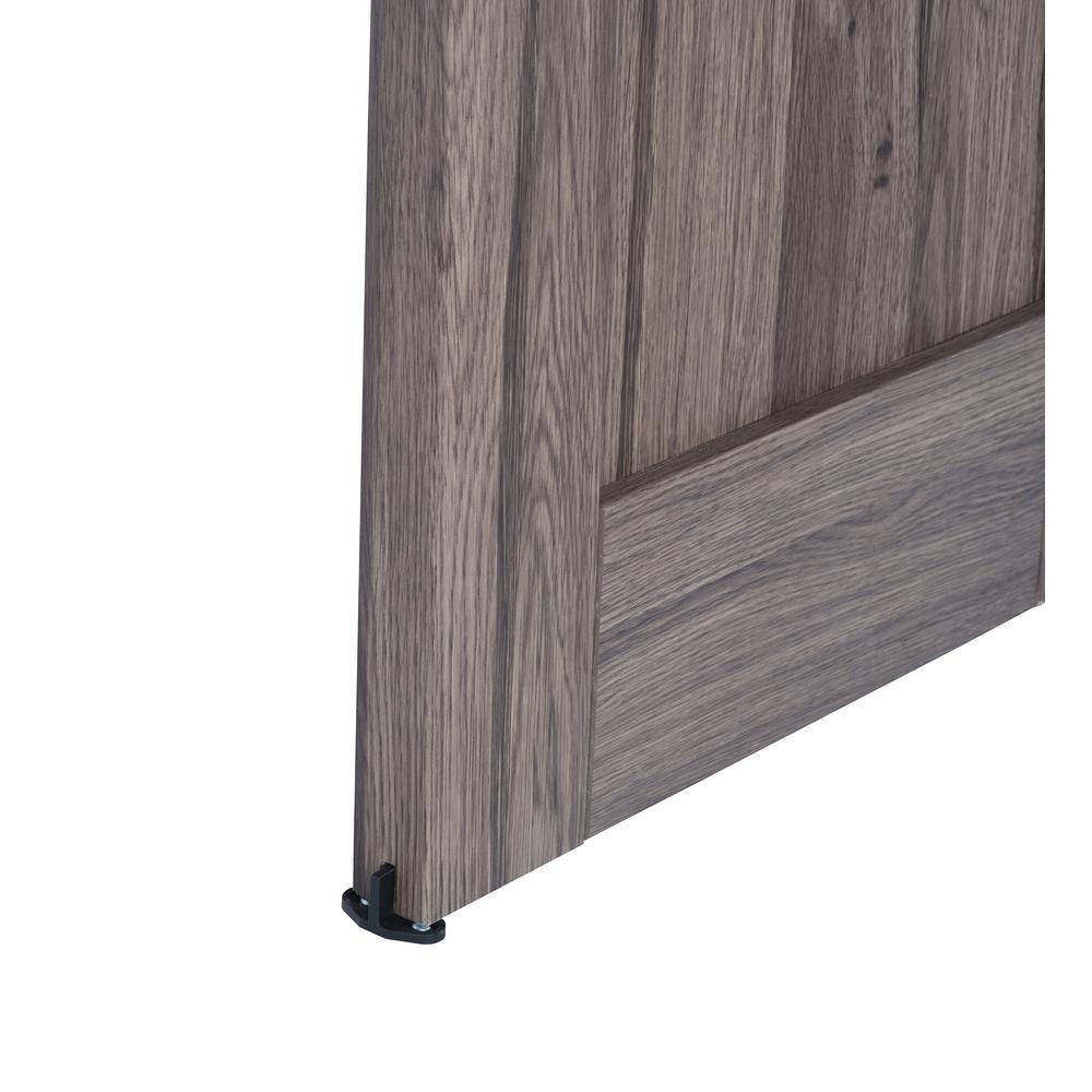 36 in. x 84 in. Taupe MDF Solid Core Bi-Parting Design Interior Sliding Barn Door with Modern Rustic Hardware Kit - Super Arbor