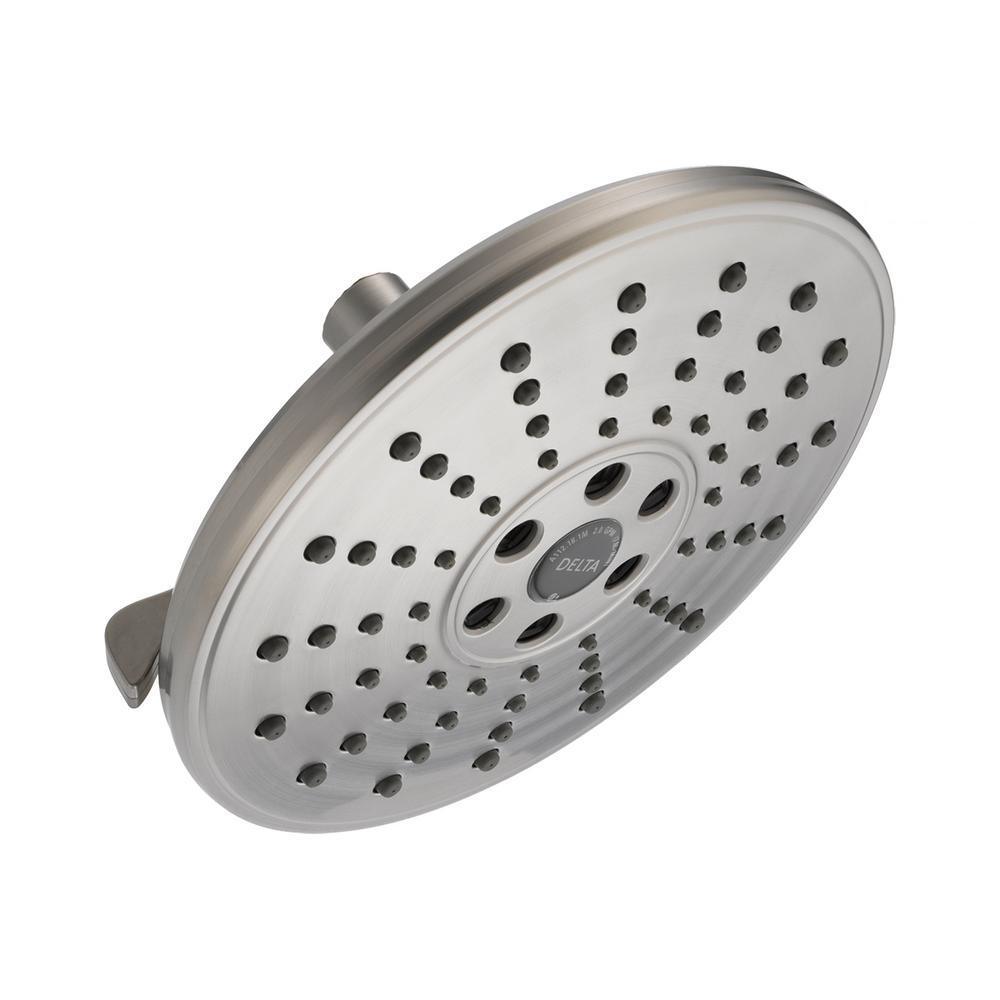 3-Spray 7.7 in. Single Wall Mount Fixed Rain H2Okinetic Shower Head in Venetian Bronze - Super Arbor