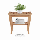 10 in. W x 19 in. L x 17.6 in. H Bamboo Shower Bench with Shelf - Super Arbor