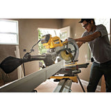 FLEXVOLT 120-Volt MAX Lithium-Ion Cordless Brushless 12 in. Sliding Miter Saw w/ (2) Batteries 2Ah and Bonus Radio