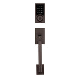 SmartCode 915 Contemporary Venetian Bronze Electronic Deadbolt with San Clemente Handle Set and Halifax Interior Lever - Super Arbor