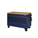 52 in. 9-Drawer Mobile Workbench in Gloss Blue - Super Arbor