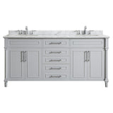Aberdeen 60 in. W x 22 in. D Vanity in Black with Carrara Marble Top with White Sinks - Super Arbor
