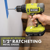 18-Volt ONE+ Lithium-Ion Cordless 1/2 in. Hammer Drill/Driver Kit with (2) 1.5 Ah Batteries, Charger, and Tool Bag