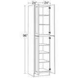 Home Decorators Collection Washington Veiled Gray Plywood Shaker Assembled Utility Pantry Kitchen Cabinet Soft Close 24 in W x 24 in D x 96 in H