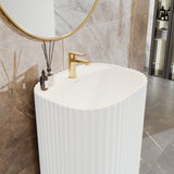 Eviva Haven 20"W x 16"D x 34"H Dark Gray Solid Surface Pedestal Vanity